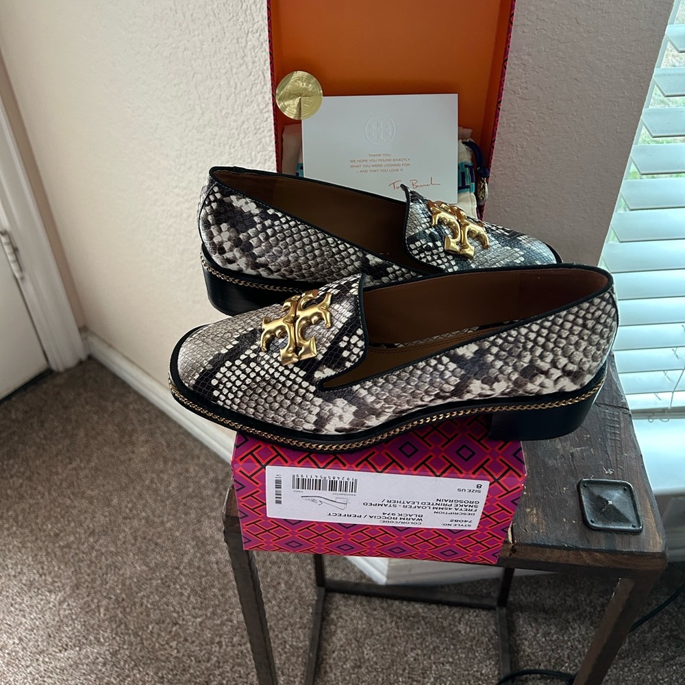 Tory Burch snakeskin loafers